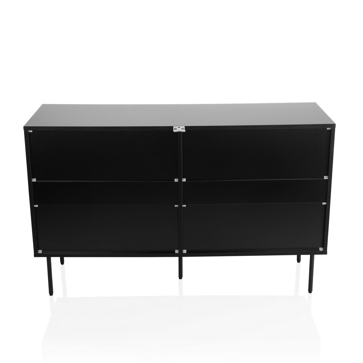 Kommode Karby S Schwarz B: 120 Cm - Schwarz, MODERN, Holzwerkstoff (120/40/75cm) - MID.YOU