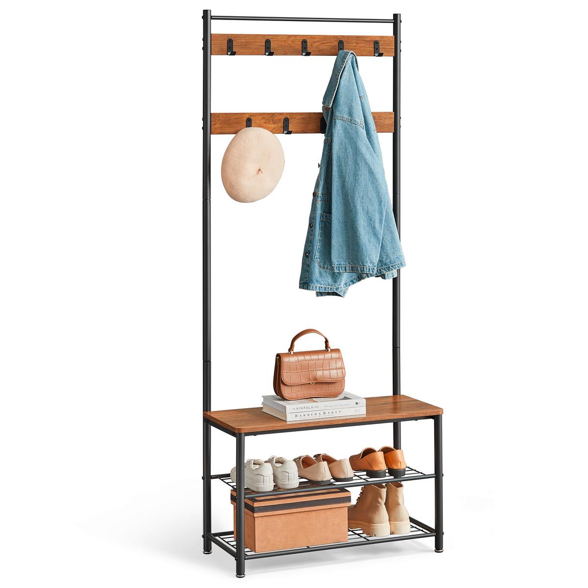 PREDSIEŇOVÝ NÁBYTOK EICHE - čierna/farba duba, Trend, kov/kompozitné drevo (70/175/32cm) - Boxxx