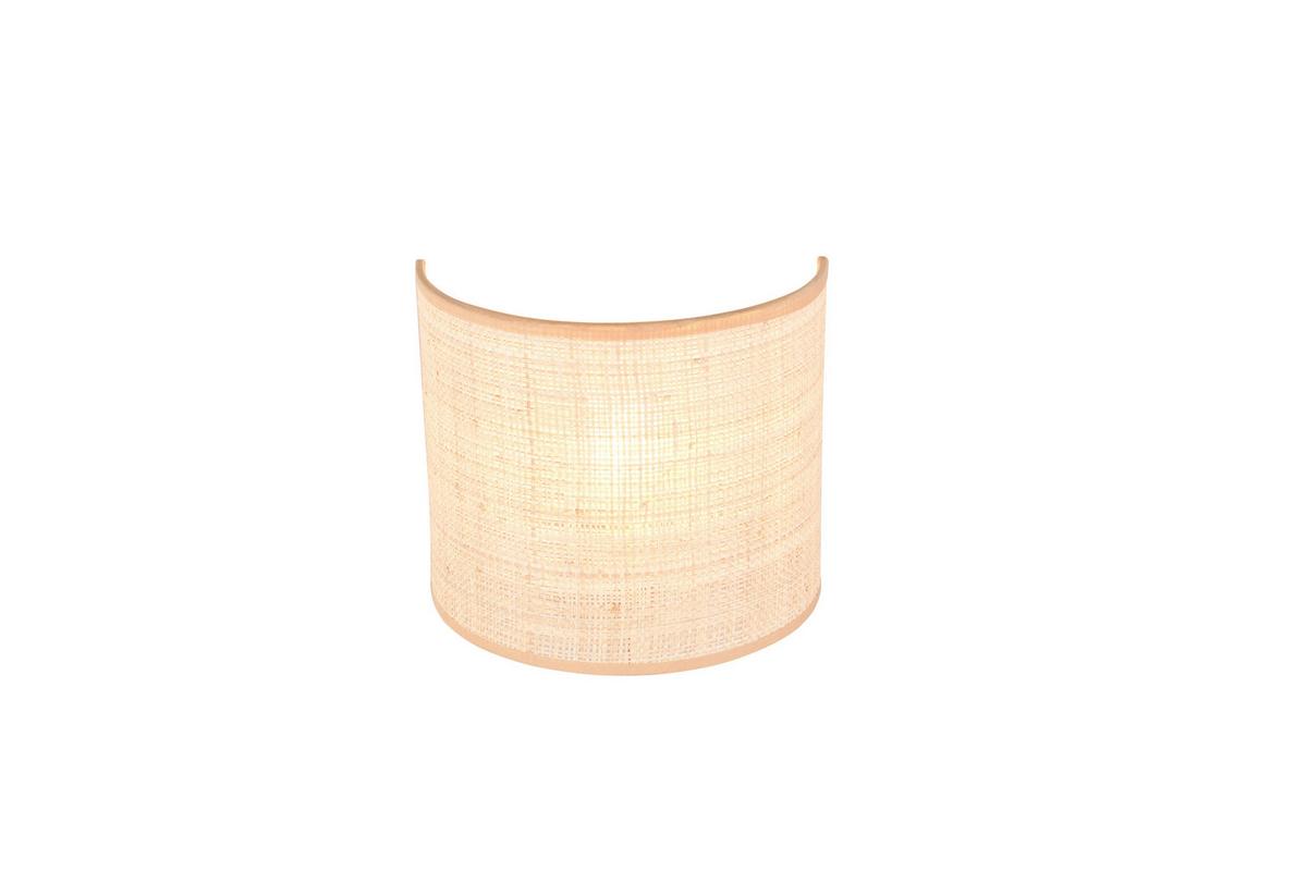 Wandleuchte Aimee Naturfarben Schwarz B: 20,5 Cm - Schwarz/Naturfarben, Natur, Textil/Metall (23/20,5/12cm)
