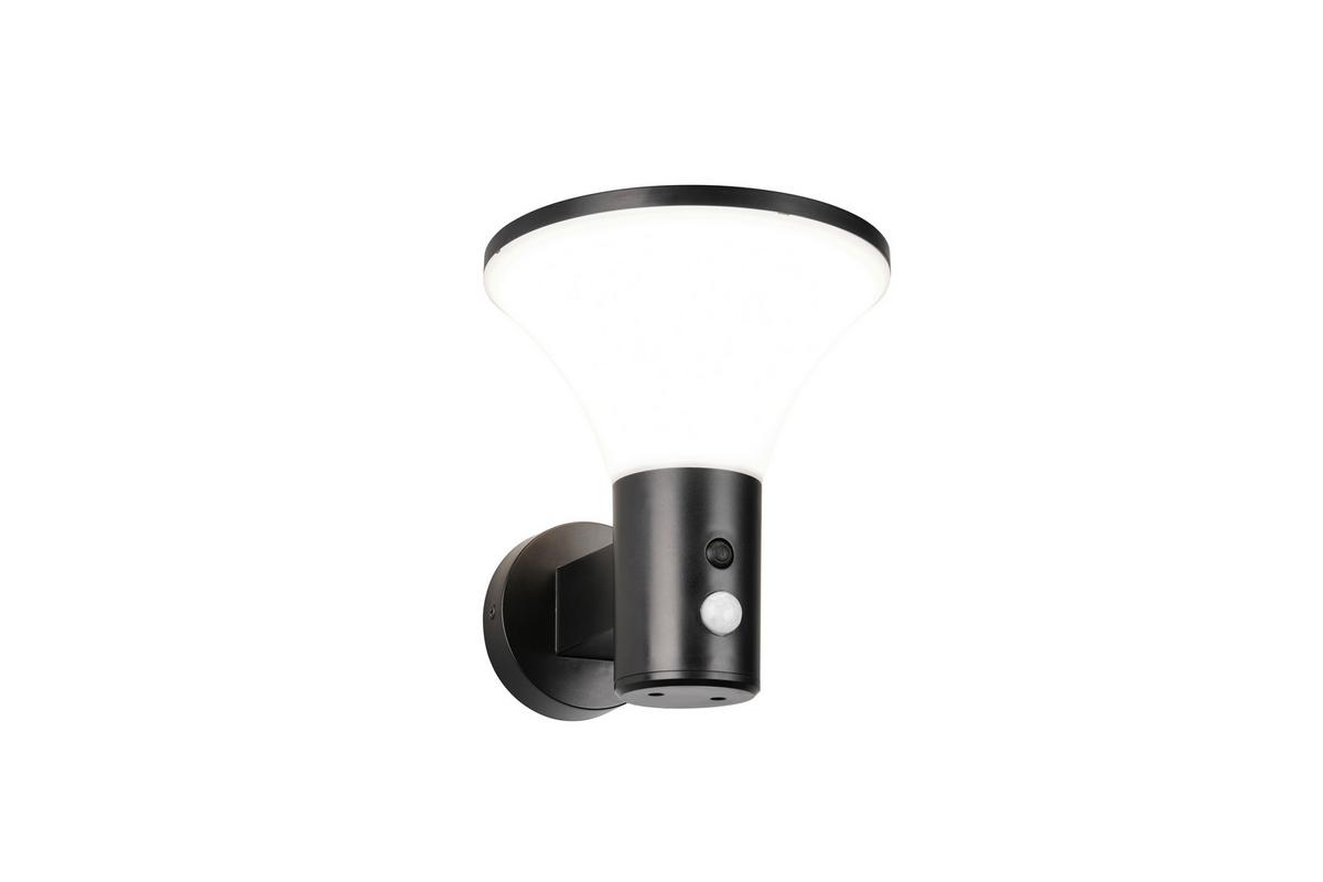 AUßENWANDLEUCHTE 1flg., 4000K, kaltweiß - Schwarz/Weiß, Design, Kunststoff (19/17,5/21,5cm)