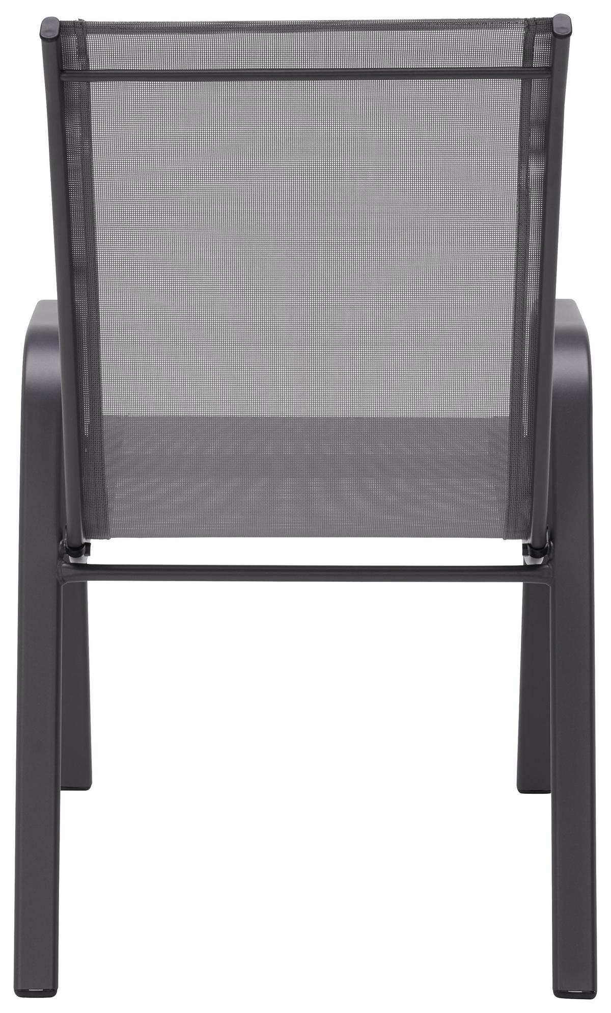 Gartensessel Stapelbar Alexis Stahl/textilene - Anthrazit, MODERN, Textil/Metall (54/92/73cm) - Ondega