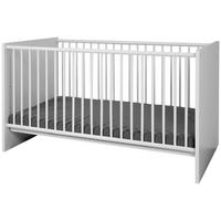 Babybett Image Weiß Dekor Höhenverstellbar, Lattenrost - Weiß, Basics, Holzwerkstoff (70/140cm) - MID.YOU
