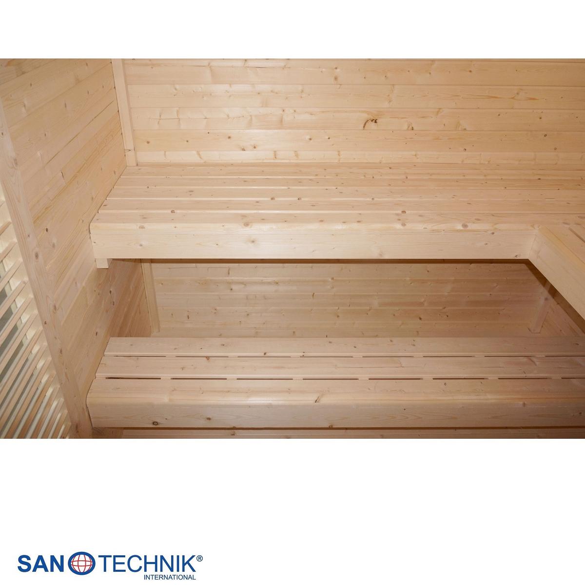 SAUNA Vaasa Naturfarben B: 230 cm - Naturfarben, KONVENTIONELL, Holz (310/230/219,5cm) - Sanotechnik