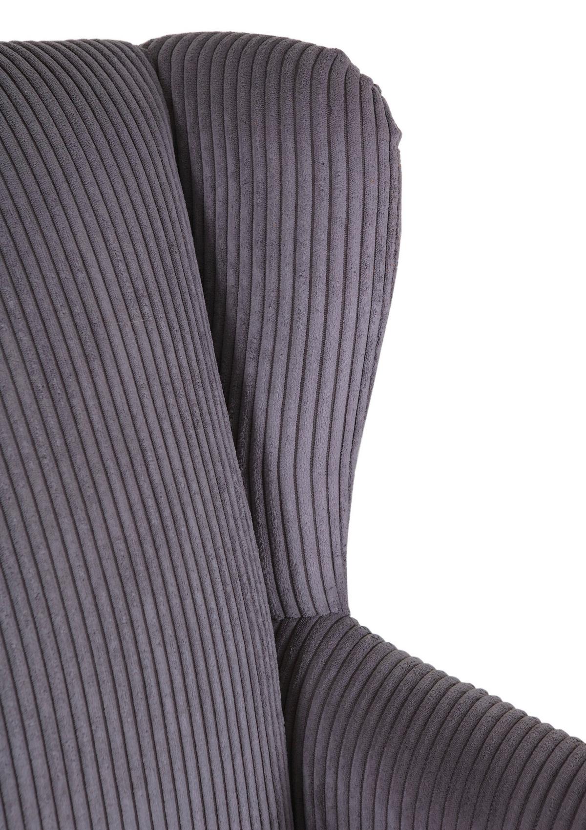 Kreslo - ušiak VIOLA, tmavosivý menčester - čierna/tmavosivá, drevo/textil (82/95/85cm) - Mömax