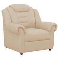 Polstersessel Boston Beige Lederlook - Beige/Schwarz, KONVENTIONELL, Textil (104/102/101cm) - Livetastic