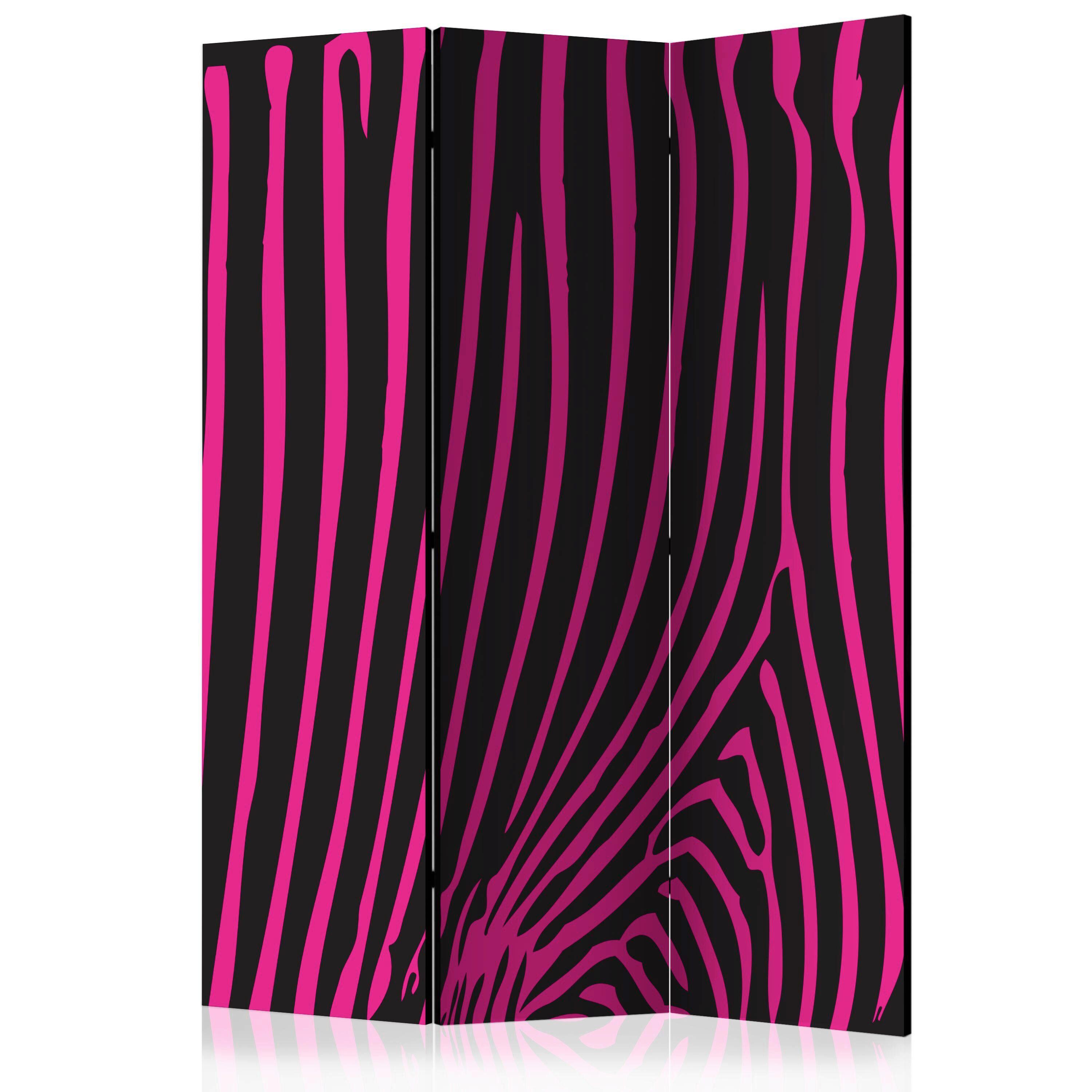 Paravent Schwarz Pink B: 135 cm - Pink/Schwarz, Basics, Holz/Textil (135/172/3cm) - artgeist