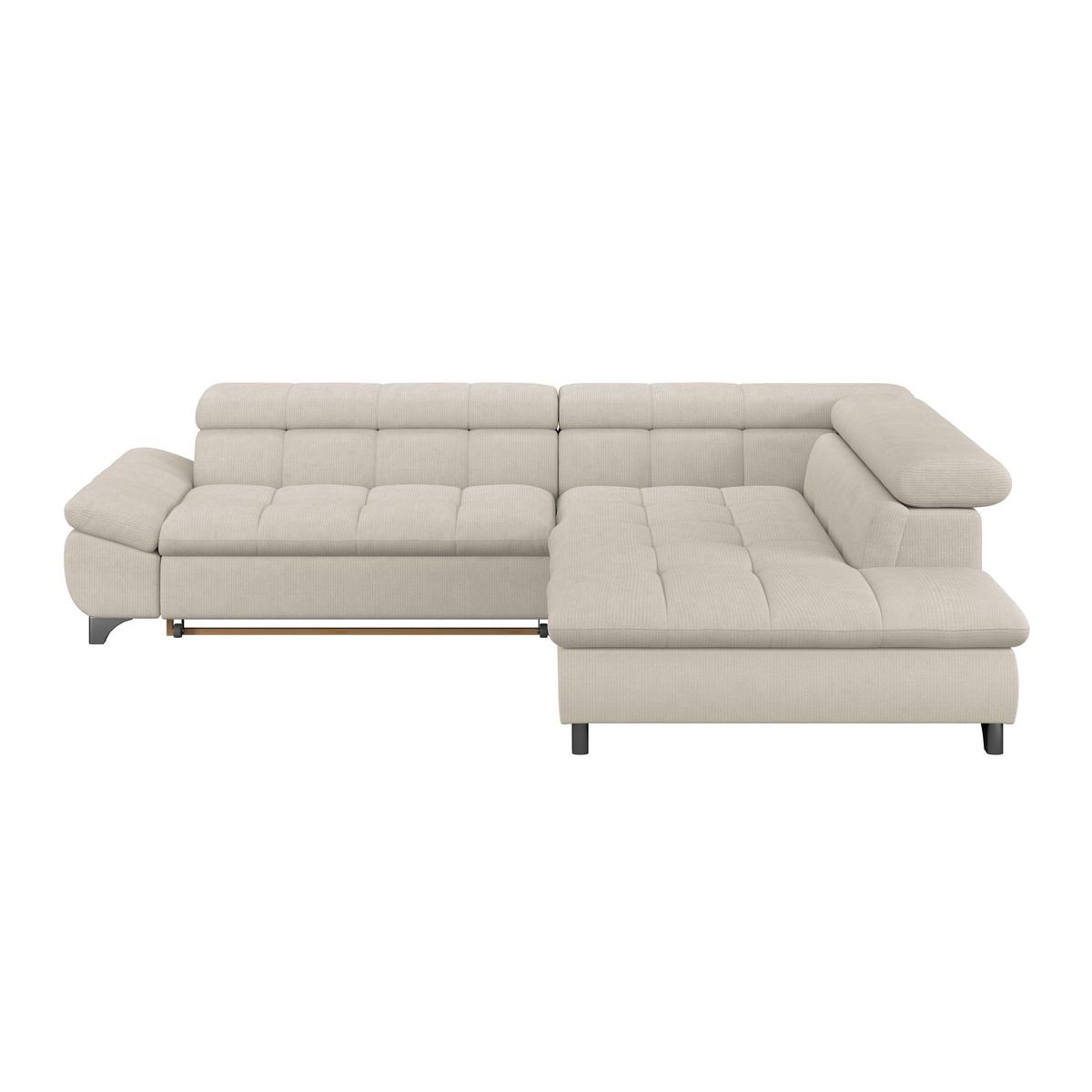 Ecksofa Mit Schlaffunktion Gemini Beige 312x234 Cm - Chromfarben/Beige, KONVENTIONELL, Textil (312/234cm)