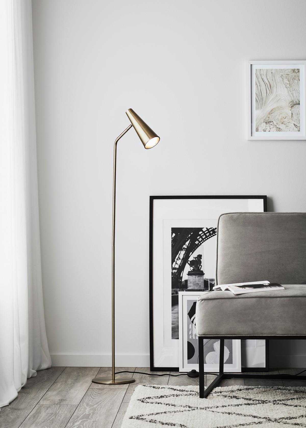 Stehleuchte Peak - Goldfarben, Basics, Metall (32/22/138cm) - Markslöjd