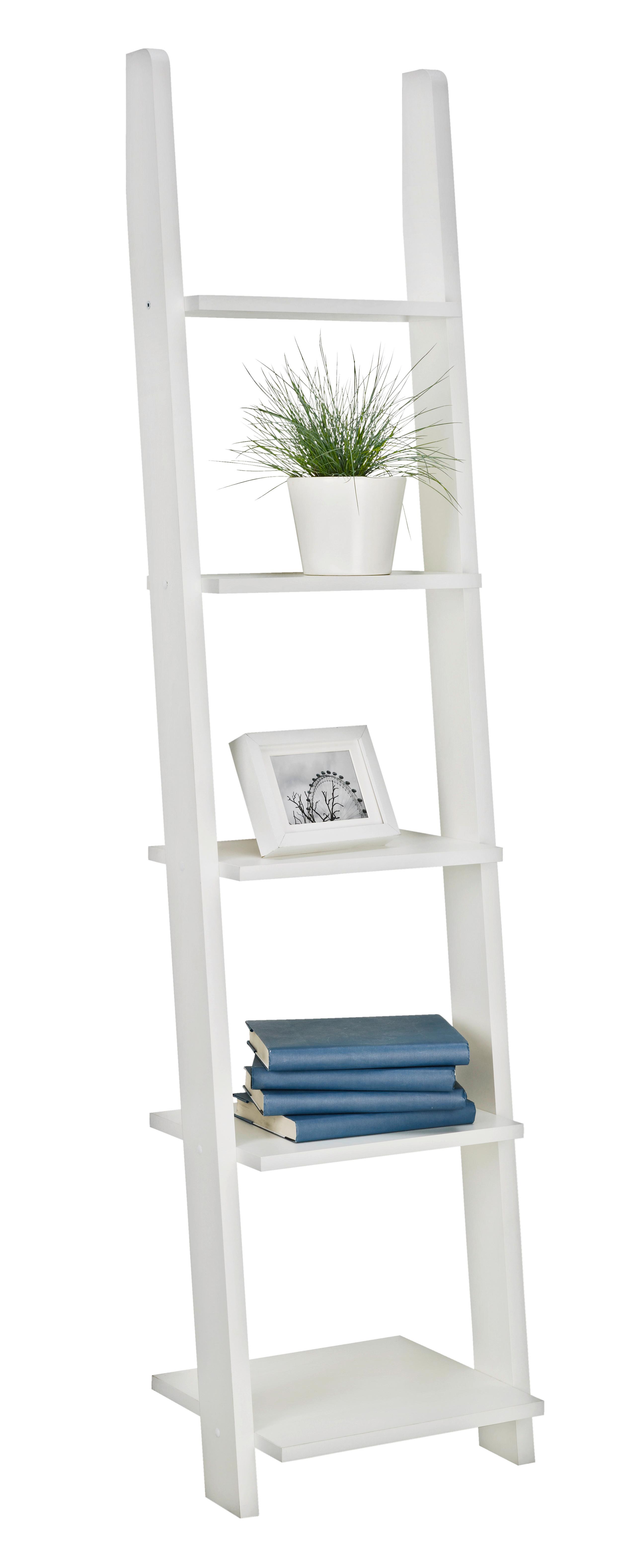 REGÁL SCALA - biela, Konventionell, drevo/kompozitné drevo (41,4/176/34,2cm)
