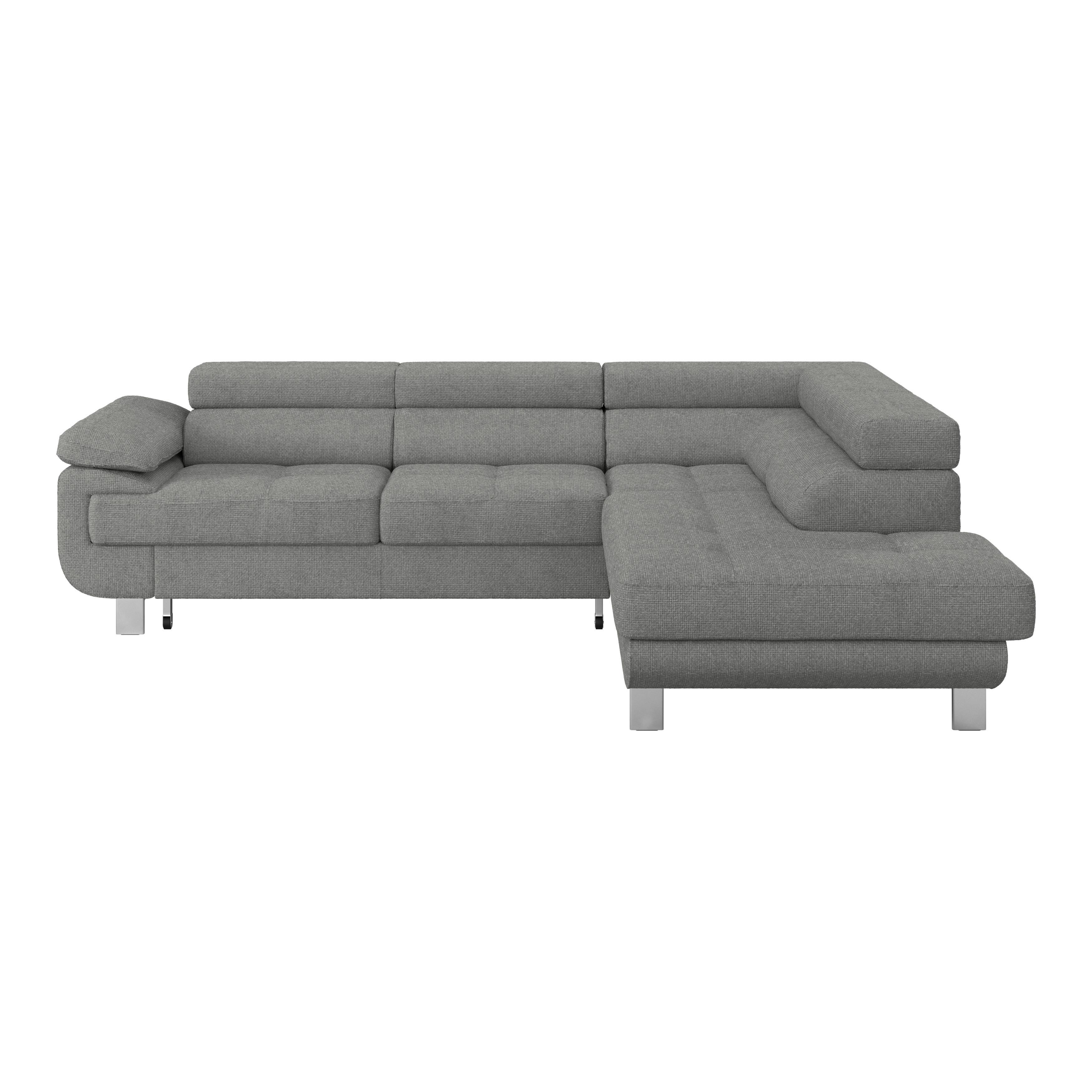 ECKSOFA SAVONA - Dunkelgrau, MODERN, Textil (270/230cm) - Ondega