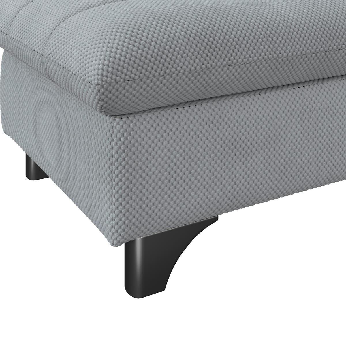 Hocker Gemini Grau, B: 108cm - Chromfarben/Grau, KONVENTIONELL, Textil (108/46/108cm)
