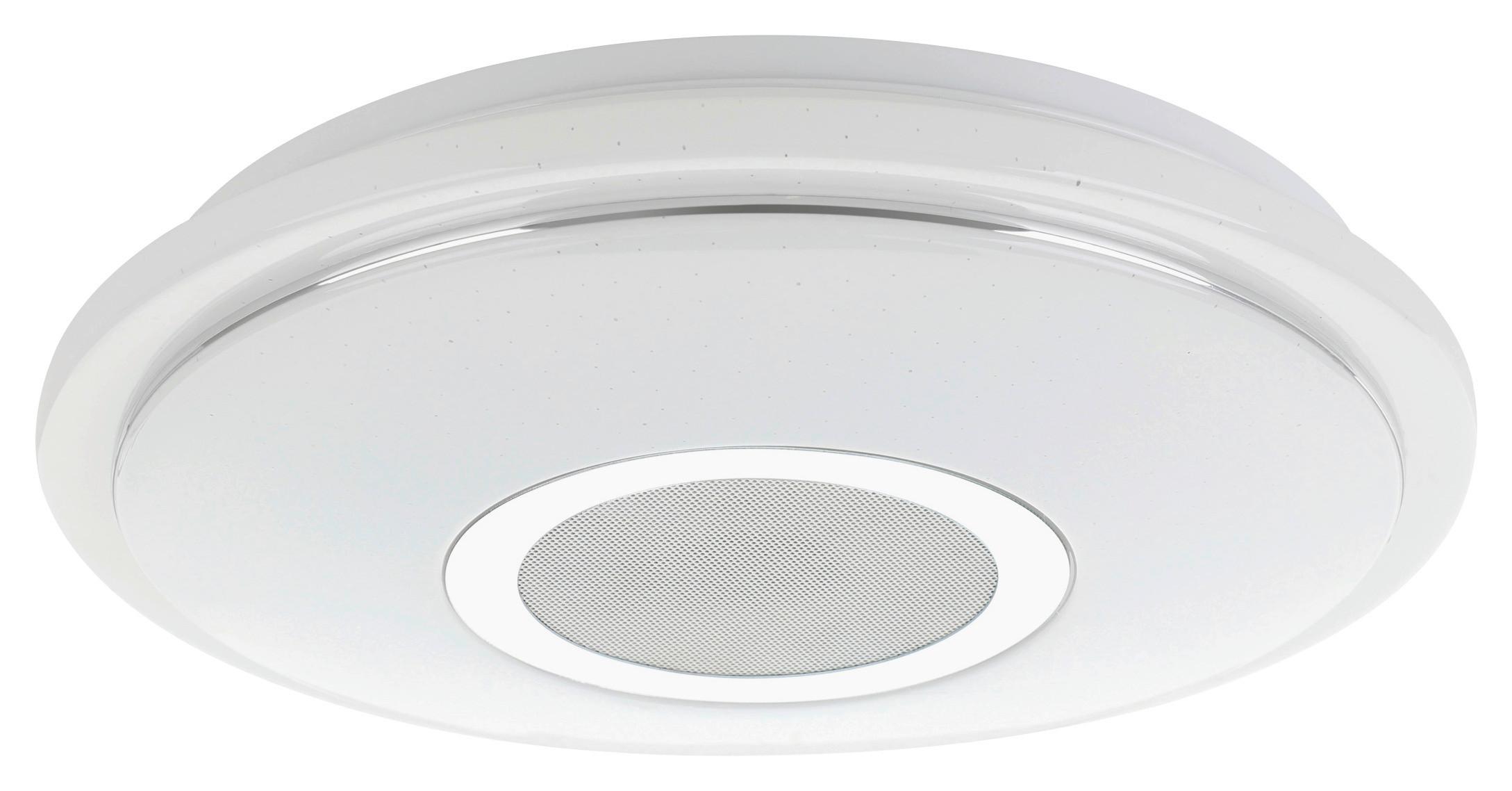 LED-Deckenleuchte Lanciano-S Ø 35 cm Bluetooth-Lautsprecher - Klar/Weiß, Basics, Kunststoff/Metall (35/7,5cm)