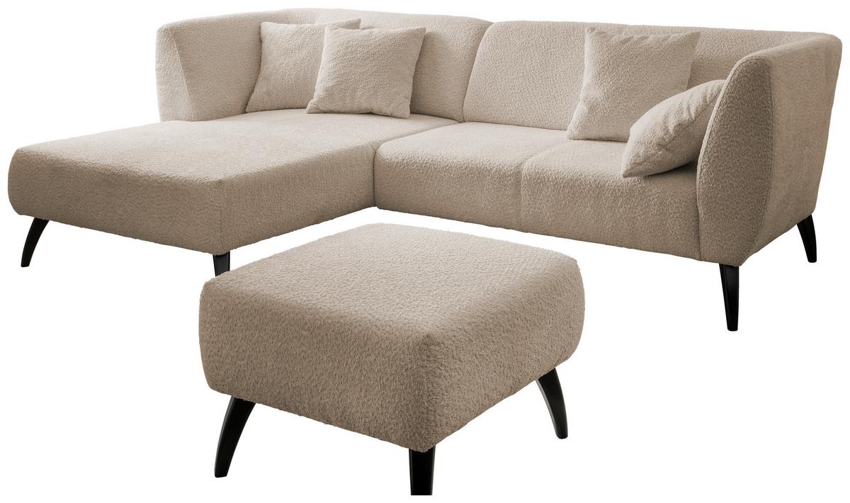 Ecksofa Colori Beige S: 160/264 Cm - Beige/Schwarz, MODERN, Holz/Textil (160/264cm) - MID.YOU