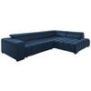 Eckschlafsofa Elias Neu Blau S: 307 cm - Blau/Schwarz, Design, Textil (307/201cm) - Livetastic