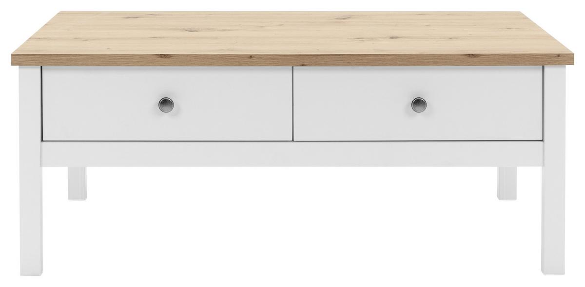 Couchtisch mit Schubladen Bergen, Weiß - Weiß, KONVENTIONELL, Holzwerkstoff (100/60/40cm) - MID.YOU