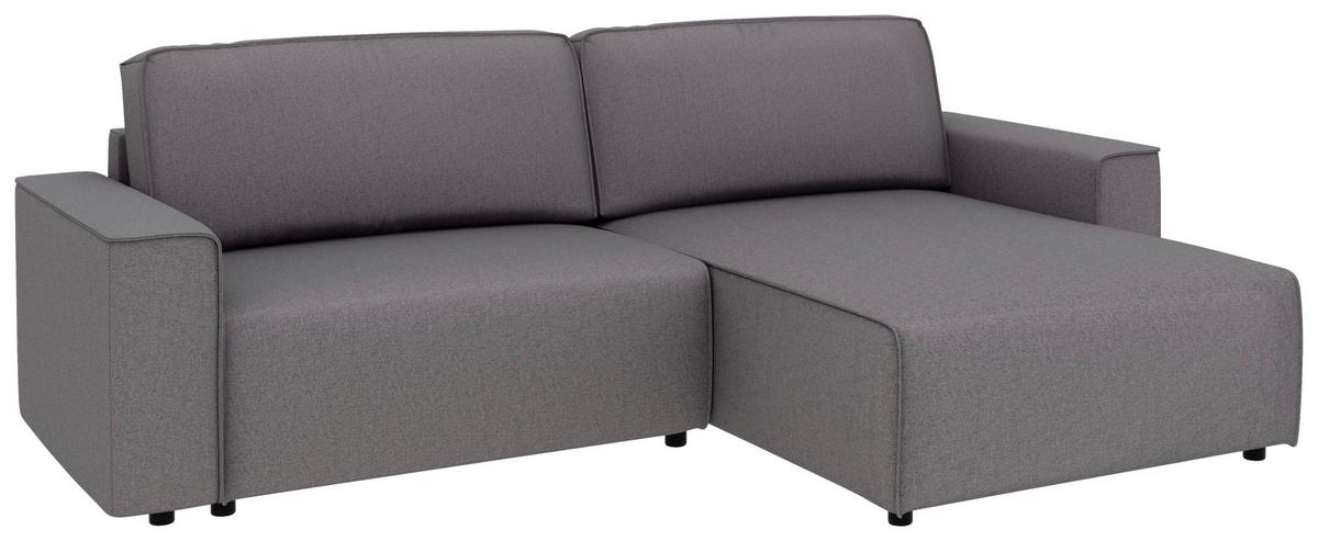 Ecksofa Chance, D.grau S: 265x164 cm - Dunkelgrau/Schwarz, MODERN, Textil (265/164cm) - Trendmanufaktur