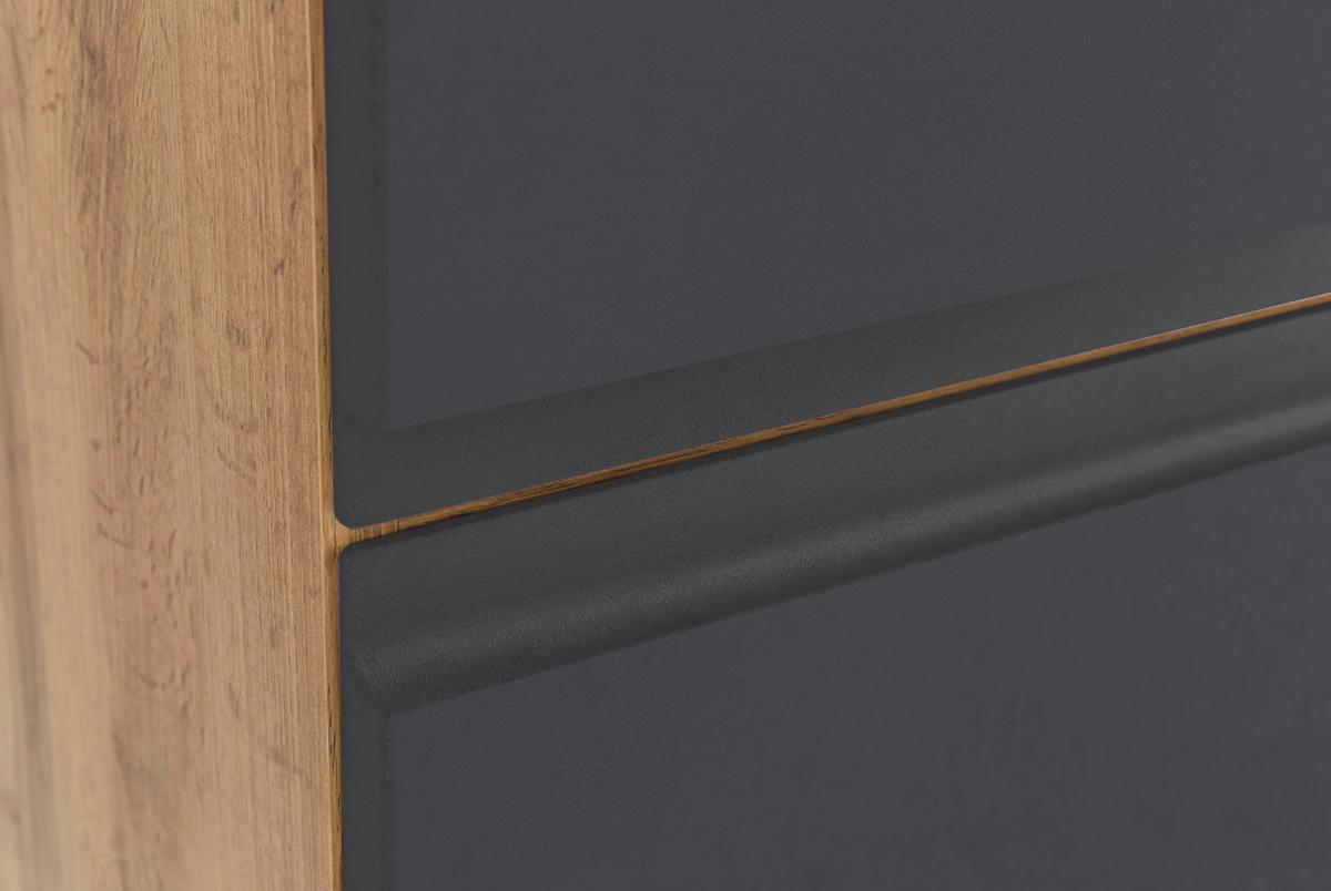 Hochschrank Varese B: 40 Cm Grau/eiche Wotan - Eiche Wotan/Grau, MODERN, Holzwerkstoff (40/180/35cm) - Held