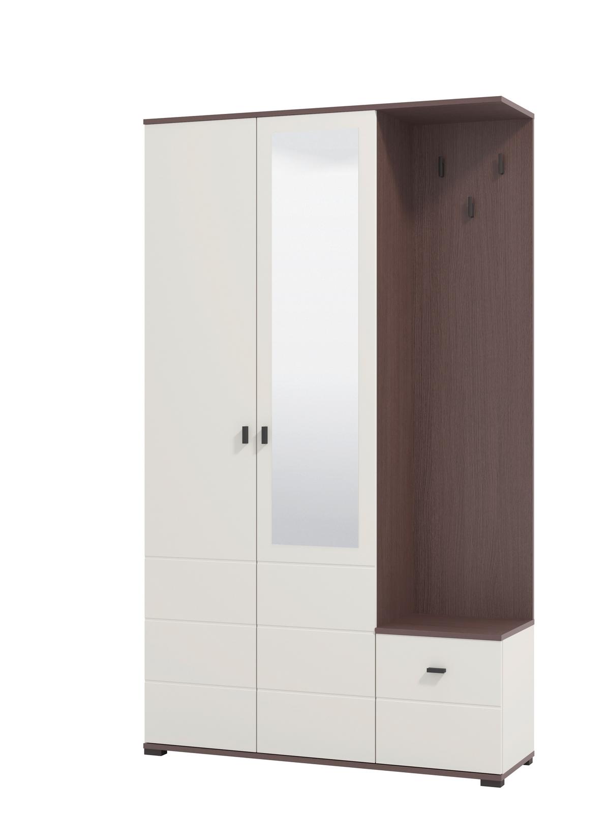 Előszobafal Canvey 115/197cm - kasmírszínű/sötét tölgy, Modern, faalapú anyag (115,5/197/35cm)