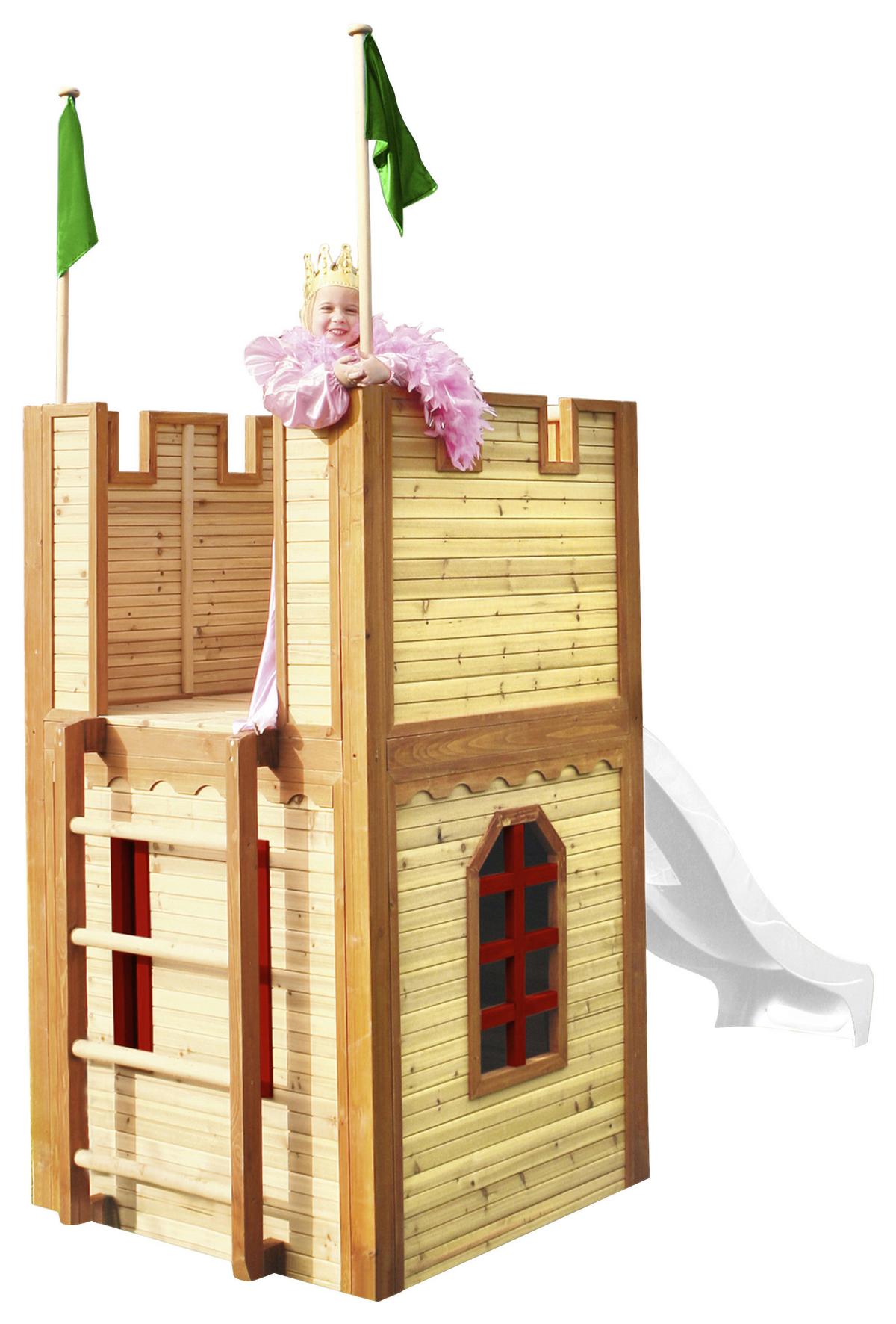 Spielhaus A030.109.90 - Rot/Weiß, KONVENTIONELL, Holz/Kunststoff (319/195/110cm) - Ambia Garden