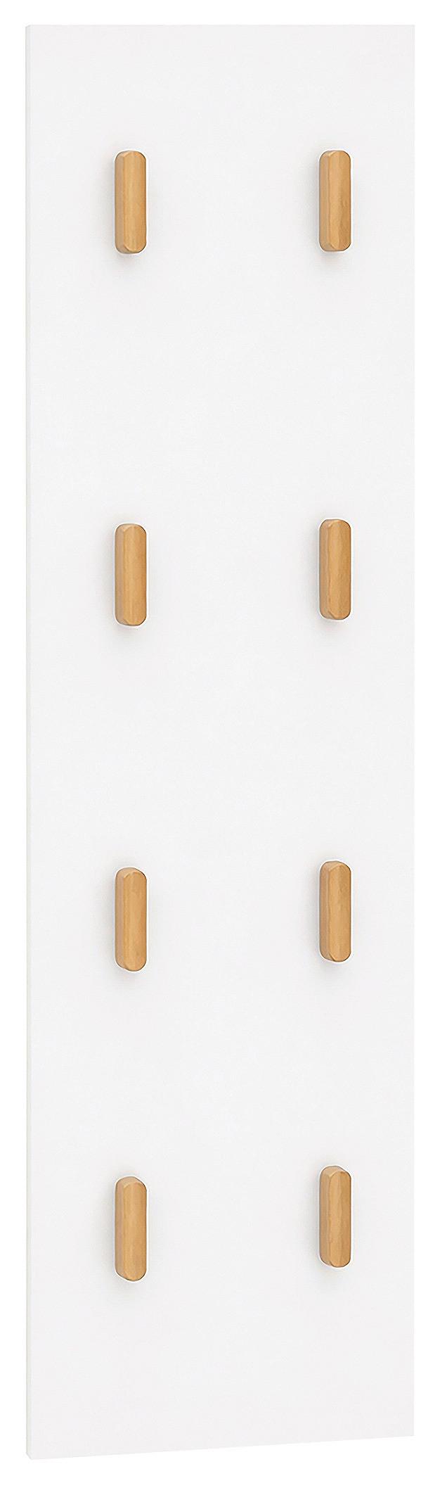 Garderobenpaneel Bjarne Weiß B: 30 cm - Weiß, Design, Holzwerkstoff (30/110,6/2,6cm) - MID.YOU