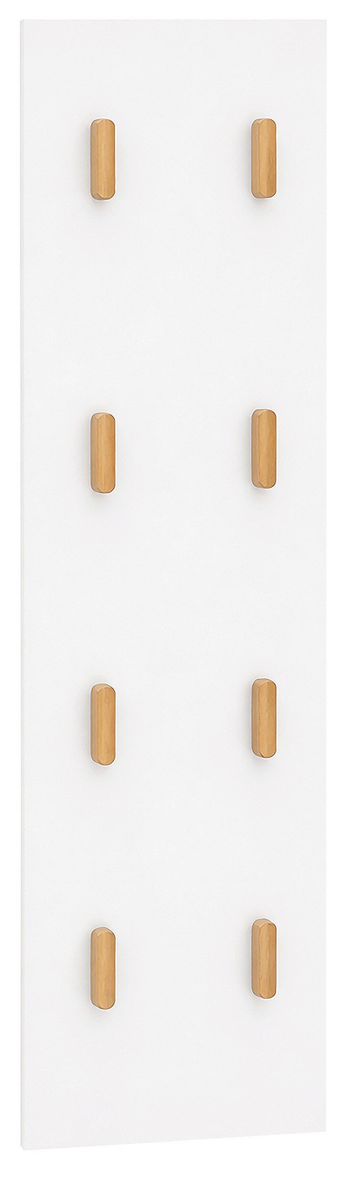 Garderobenpaneel Bjarne Weiß B: 30 cm - Weiß, Design, Holzwerkstoff (30/110,6/2,6cm) - MID.YOU