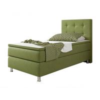 Boxspringbett mit Topper / Matratze 90x200 cm Köln - Silberfarben/Grün, KONVENTIONELL, Textil (90/115/210cm) - MID.YOU