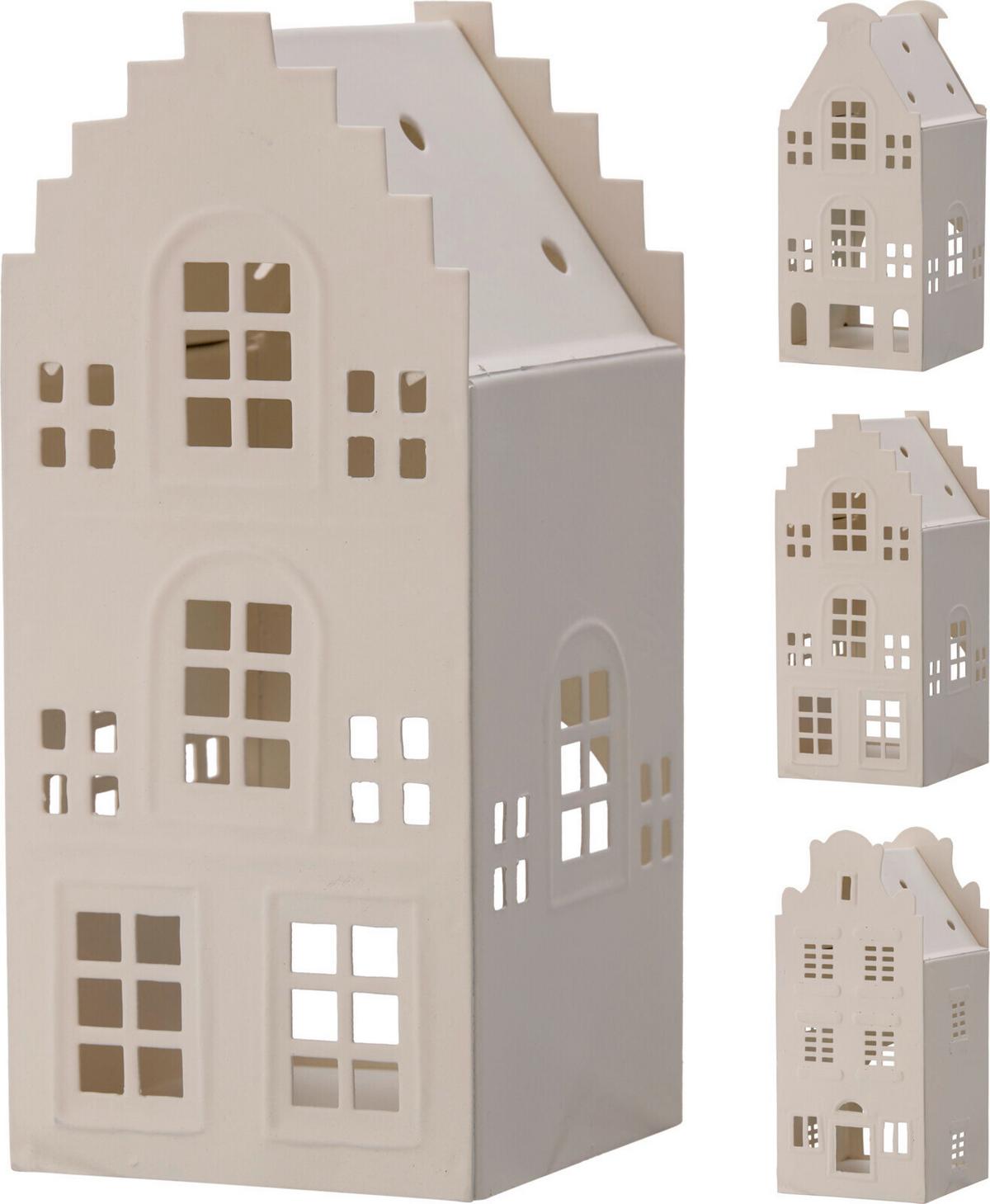 Dekor Ház Ben - fehér, fém (7,5/7,5/17,5cm)