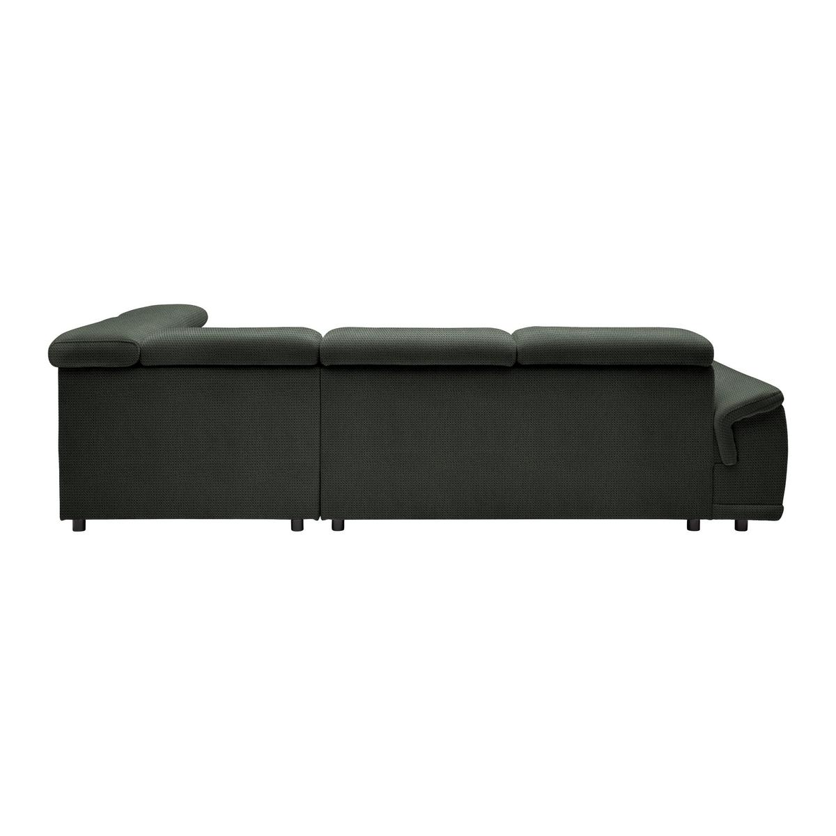 Rohová sedačka GRINALDI, pravá, tmavozelená - čierna/tmavozelená, Modern, textil/plast (283/206cm) - Premium Living