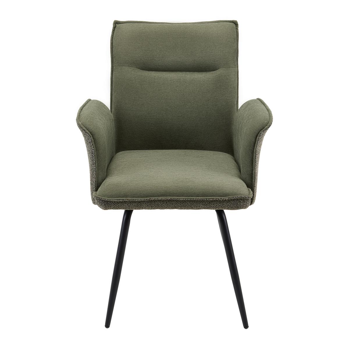 ŽIDLE S PODRUČKAMI NOVA - černá/zelená, Moderní, kov/textil (63/88/63cm) - Premium Living