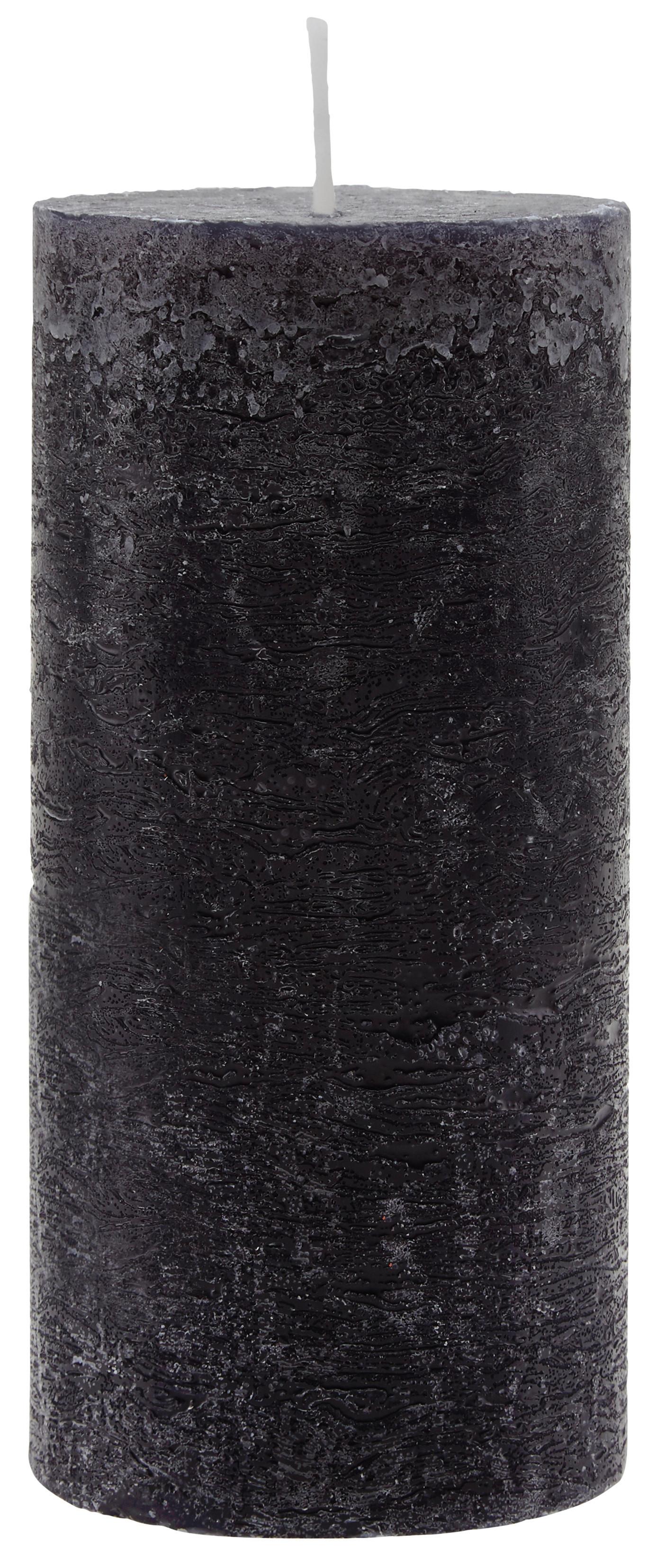 VÁLCOVÁ SVÍČKA LIA - černá, Moderní (6,8/15cm) - Premium Living
