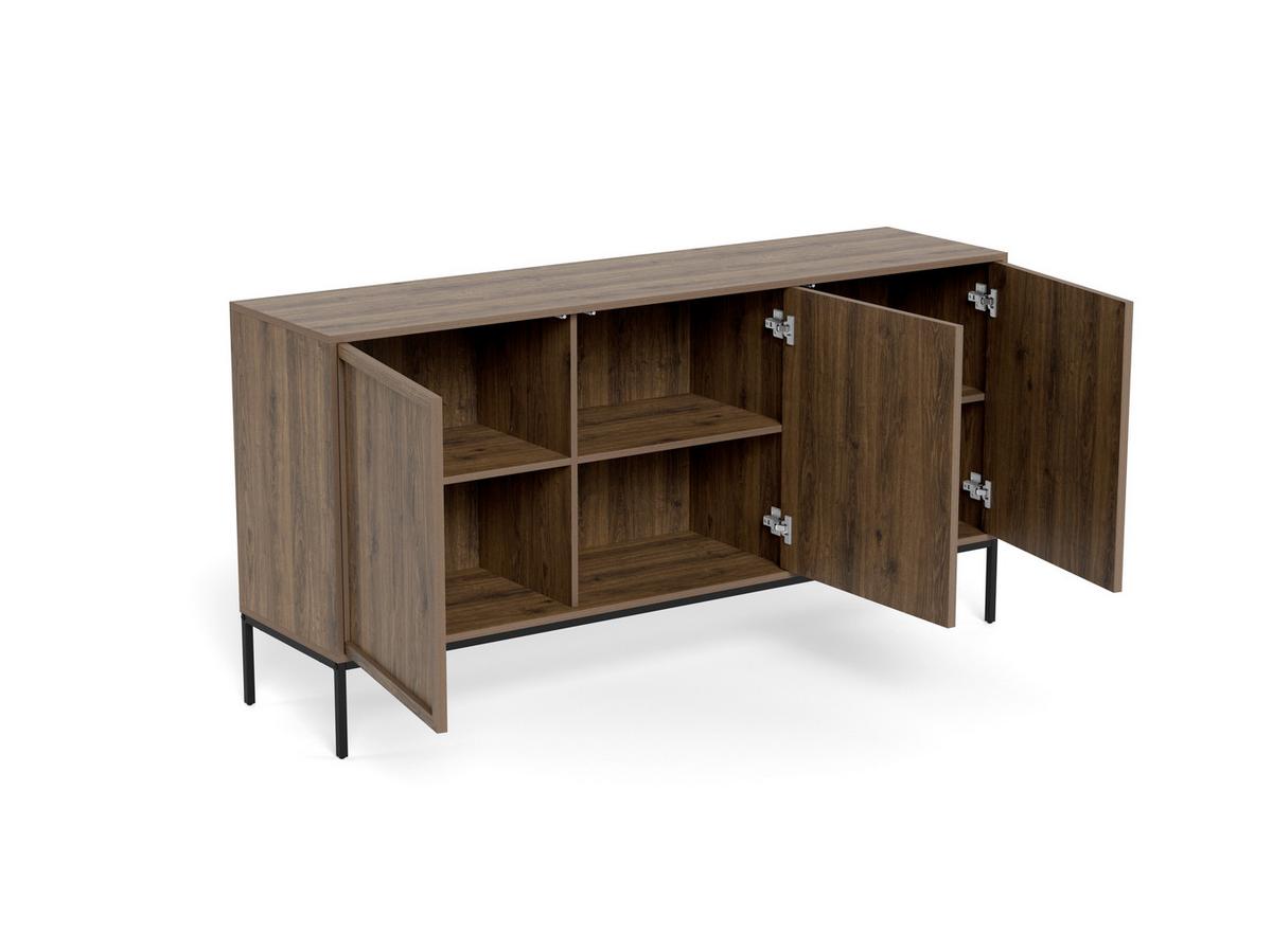 Komoda dub dymový - černá/hnědá, Design, kov/kompozitní dřevo (158/80/40cm) - MID.YOU