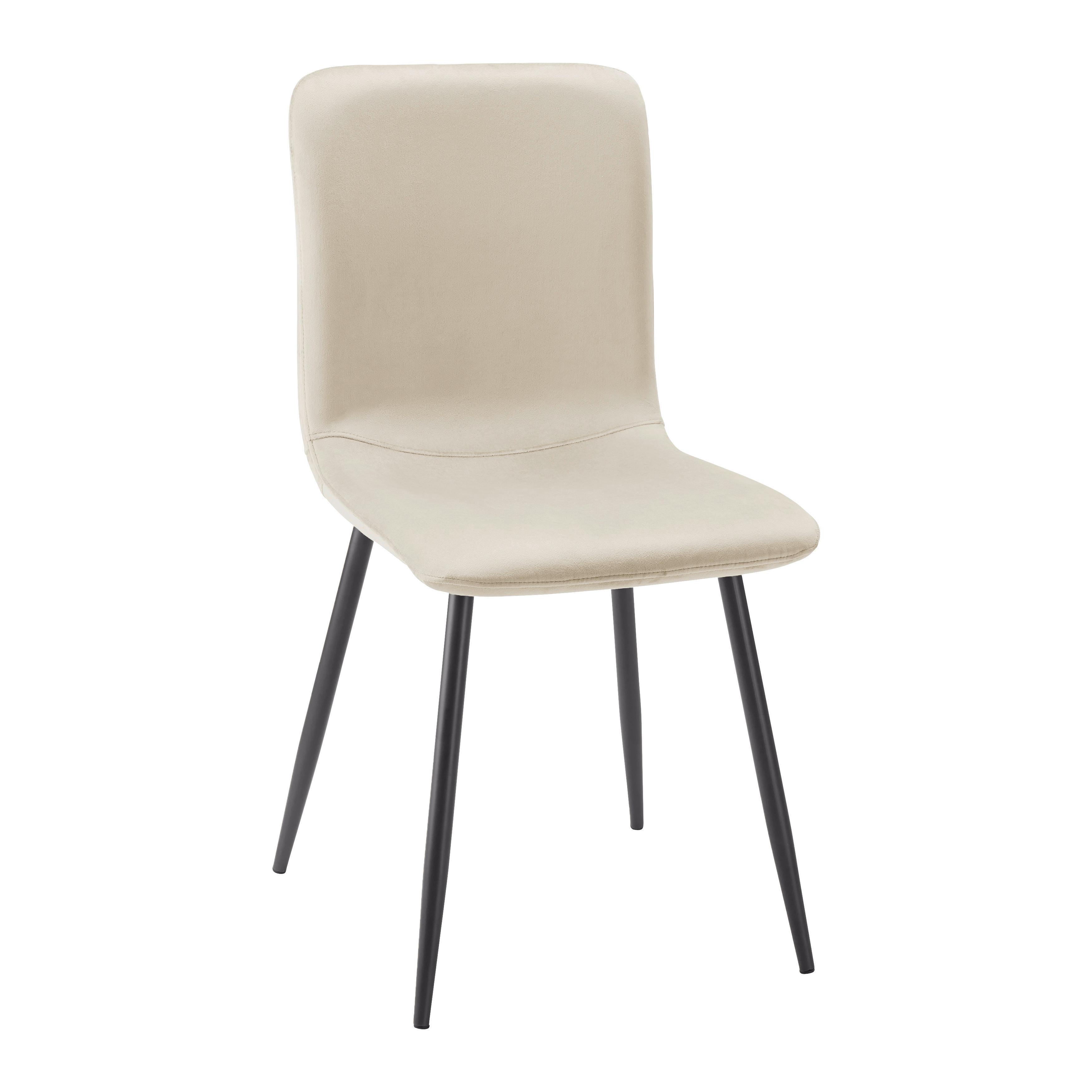 Moderná jedálenská stolička ELIF béžová - čierna/béžová, Modern, kov/drevo (43/86/55cm) - P & B