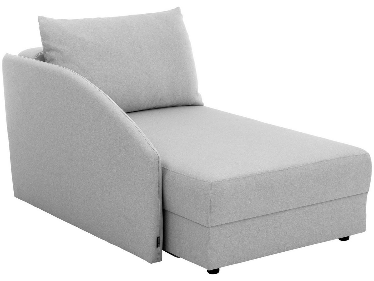 Recamiere Tobi L: 154cm Links Hellgrau mit Bettkasten - Hellgrau, Design, Textil (154/86/93cm) - Max Winzer
