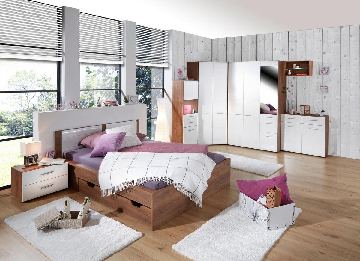 Vitrin Avensis New - tölgyfa színű/fehér, Konventionell, faalapú anyag/Üveg (50/160/37,1cm) - Luca Bessoni