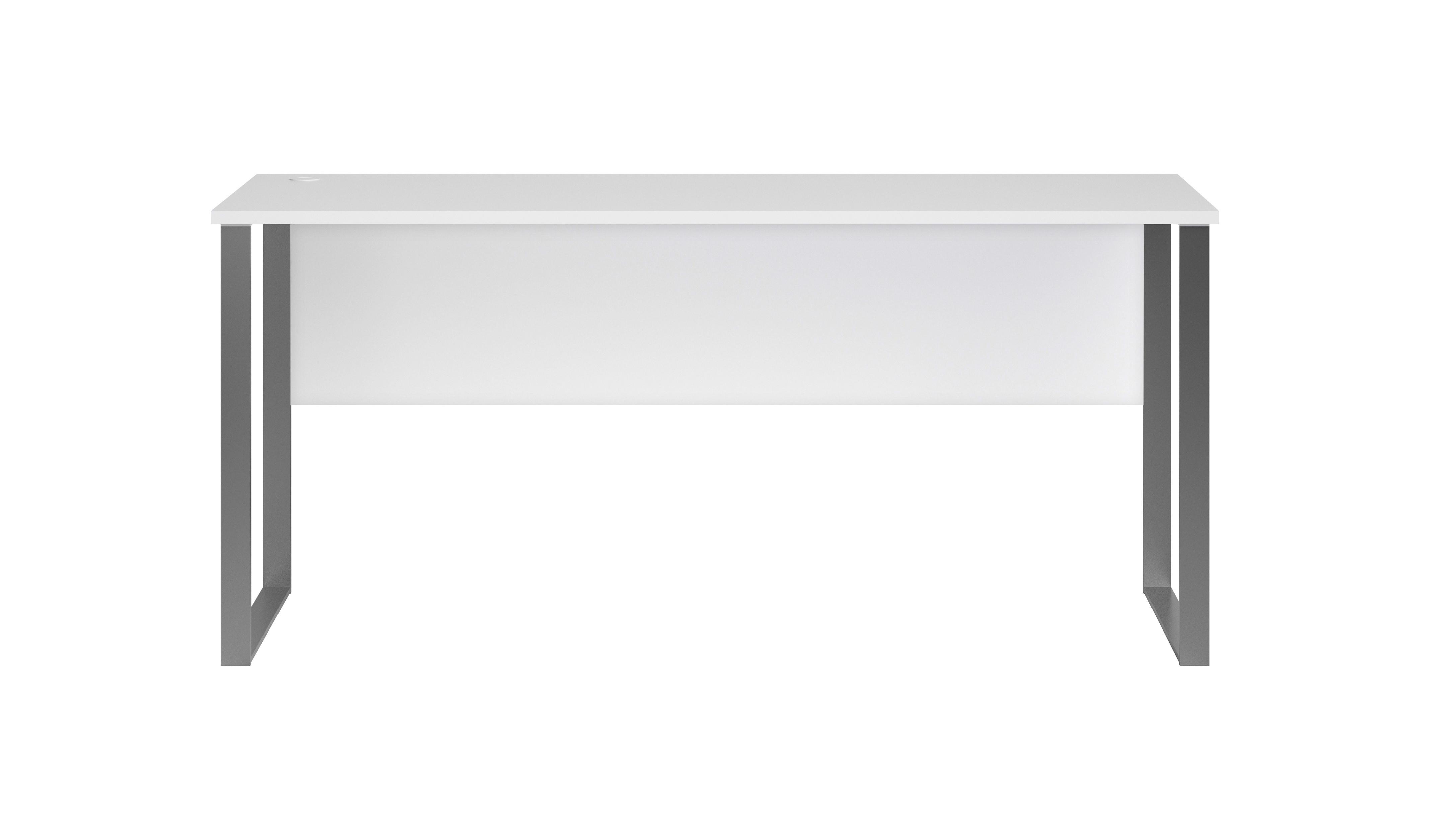 Schreibtisch B 170cm H 77cm Office Lux, Hellgrau - Silberfarben/Hellgrau, Design, Holzwerkstoff/Metall (170/73/77cm) - MID.YOU