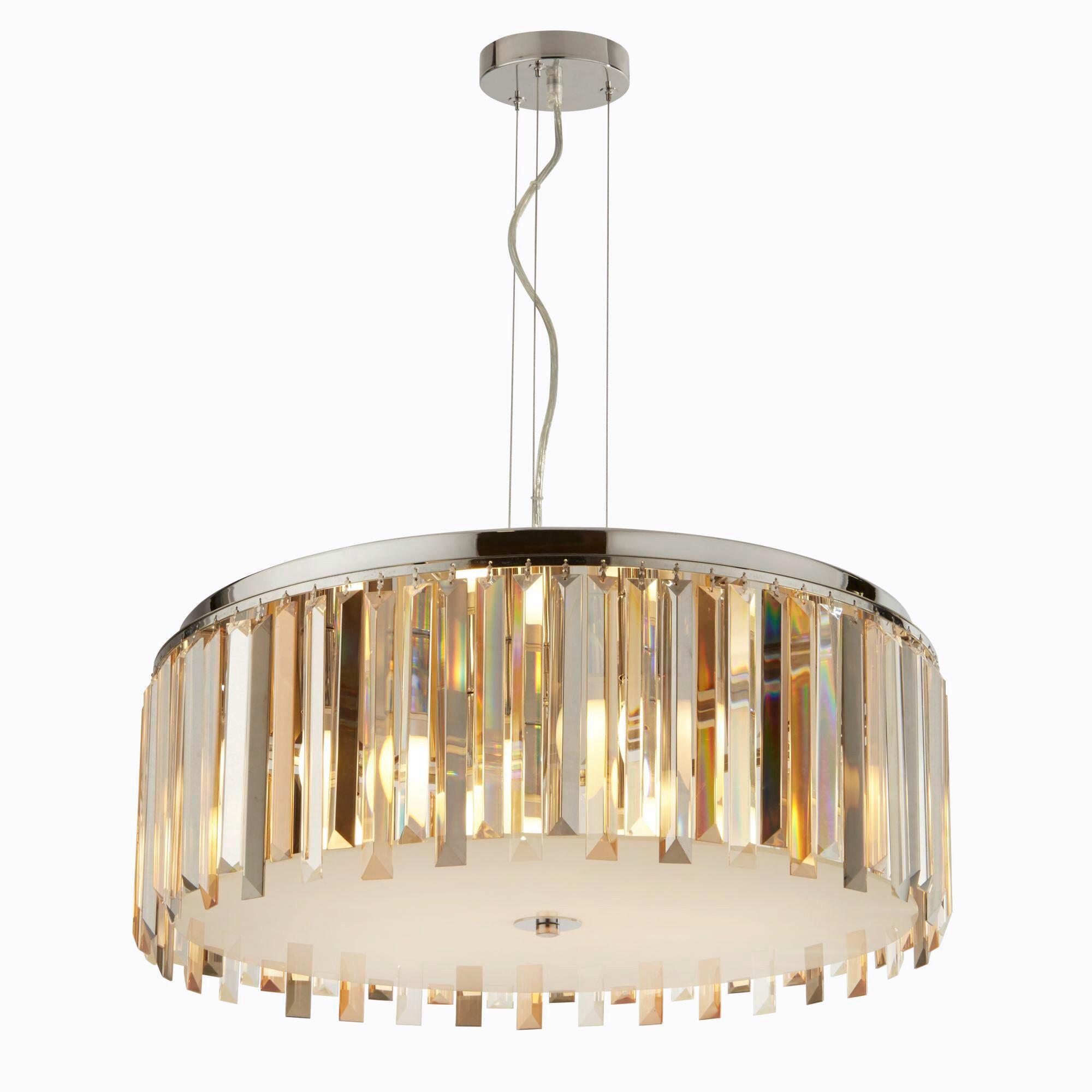 Kristall-Hängeleuchte Clarissa 9835-5cc - Klar/Chromfarben, Design, Glas/Metall (60/25-150cm)