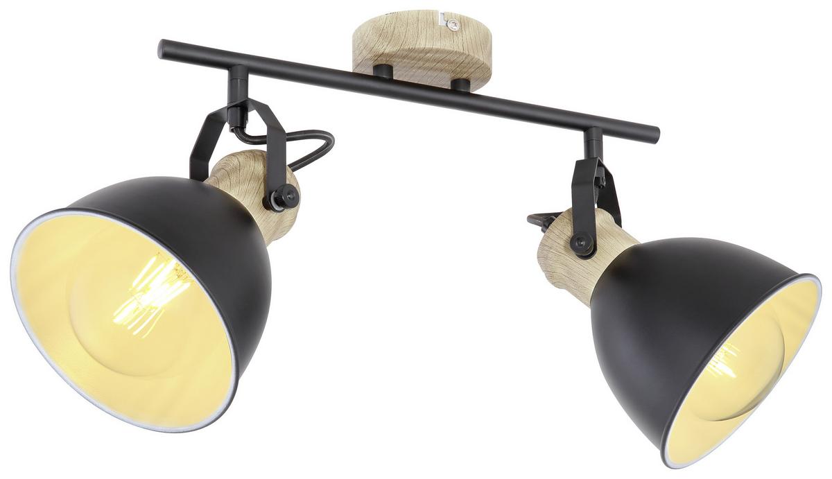 Strahler Wiho 2-Flammig verstellbar L: 35 cm - Schwarz/Braun, Basics, Metall (35/15/21,5cm) - Globo