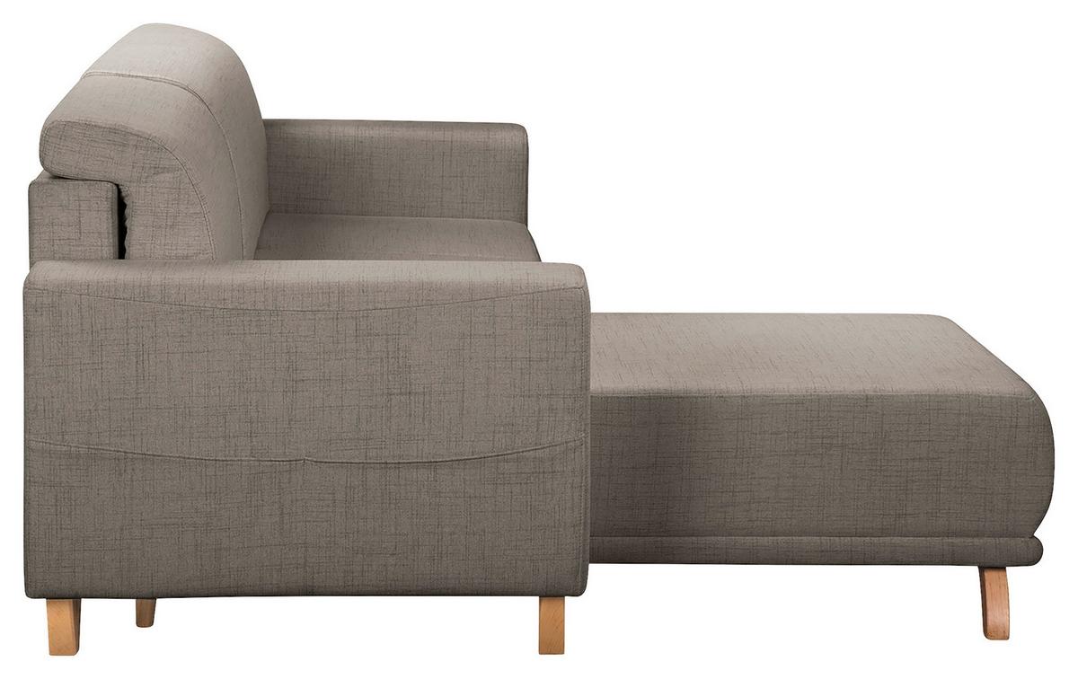 Ecksofa Bella Graphitfarben S: 257x174 Cm - Wengefarben/Graphitfarben, Design, Textil (257/174cm) - Livetastic