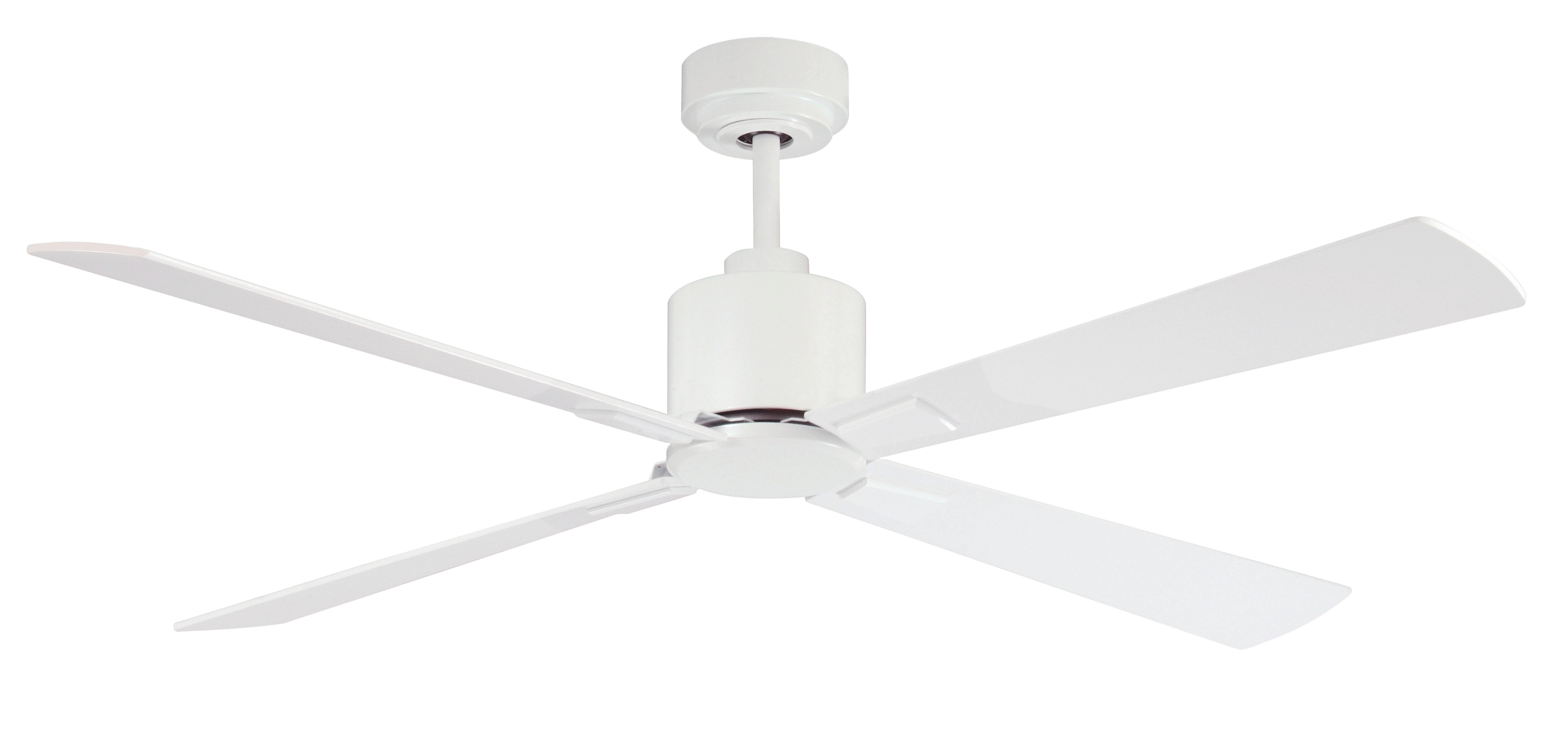 Deckenventilator Airfusion Weiß 4 Flügel, Geräuscharm - Weiß, Basics, Holzwerkstoff/Metall (132/33cm)