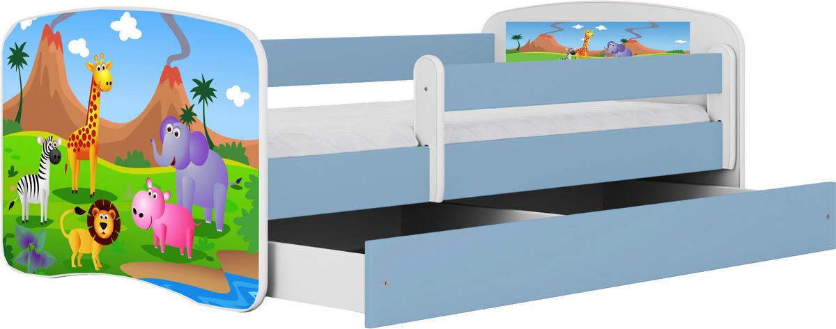 Kinder-/Juniorbett Babydreams inkl. Matratze 80x160 - Blau/Birkefarben, MODERN, Holz/Holzwerkstoff (80/160cm) - MID.YOU