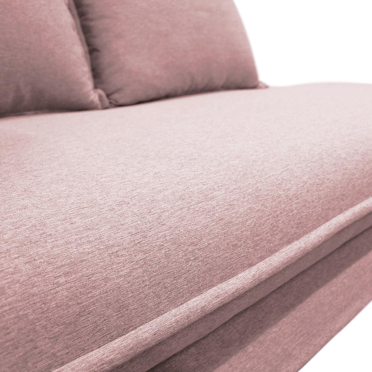 Liege Latte Rosa Inkl. Bettkasten Ottomane Links - Silberfarben/Rosa, Design, Textil (107/84/99/224cm) - MID.YOU