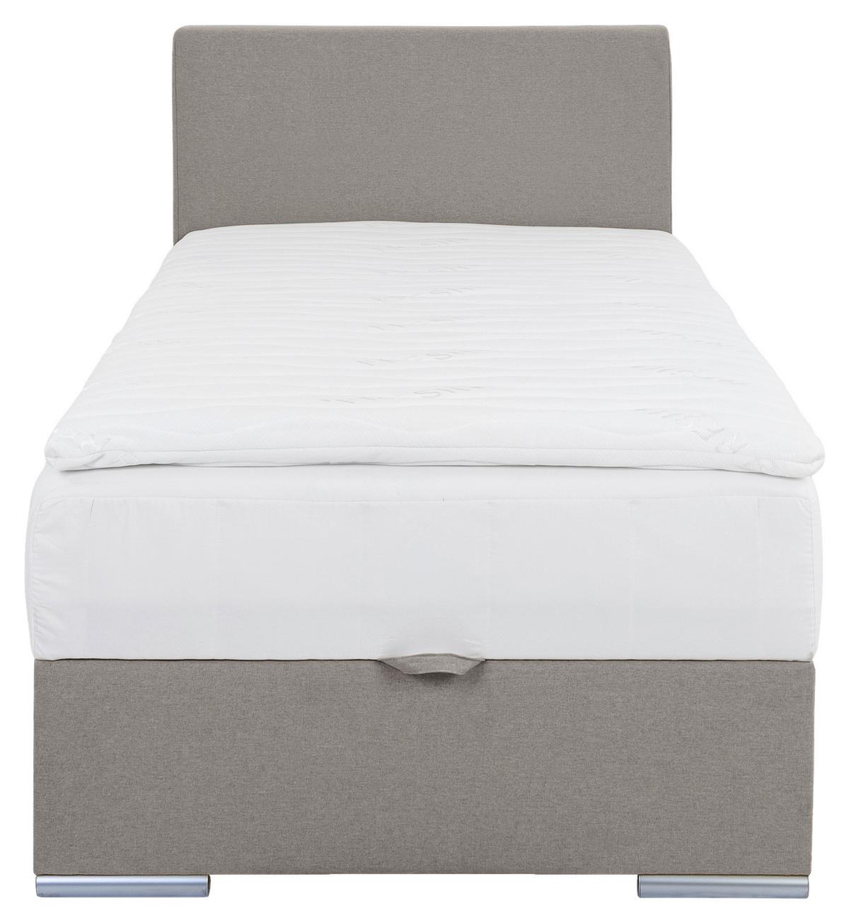 Čalúnená posteľ COSI 100x200 cm, sivohnedá - svetlohnedá/chrómová, Konventionell, kov/drevo (100/200cm)