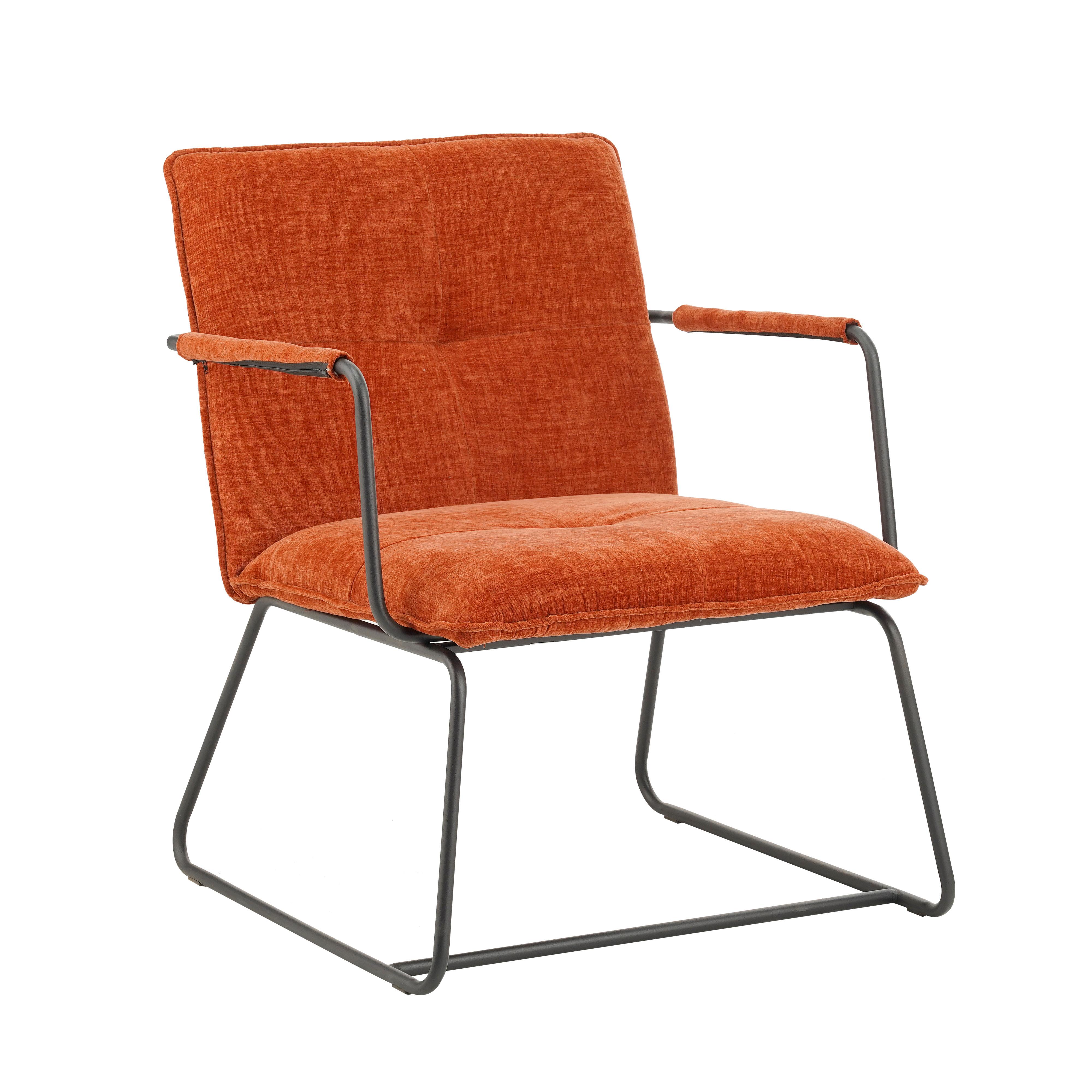 Sessel Bilbao Kupferfarben B: 65 cm - Schwarz/Kupferfarben, MODERN, Textil (65/80/68cm) - MID.YOU