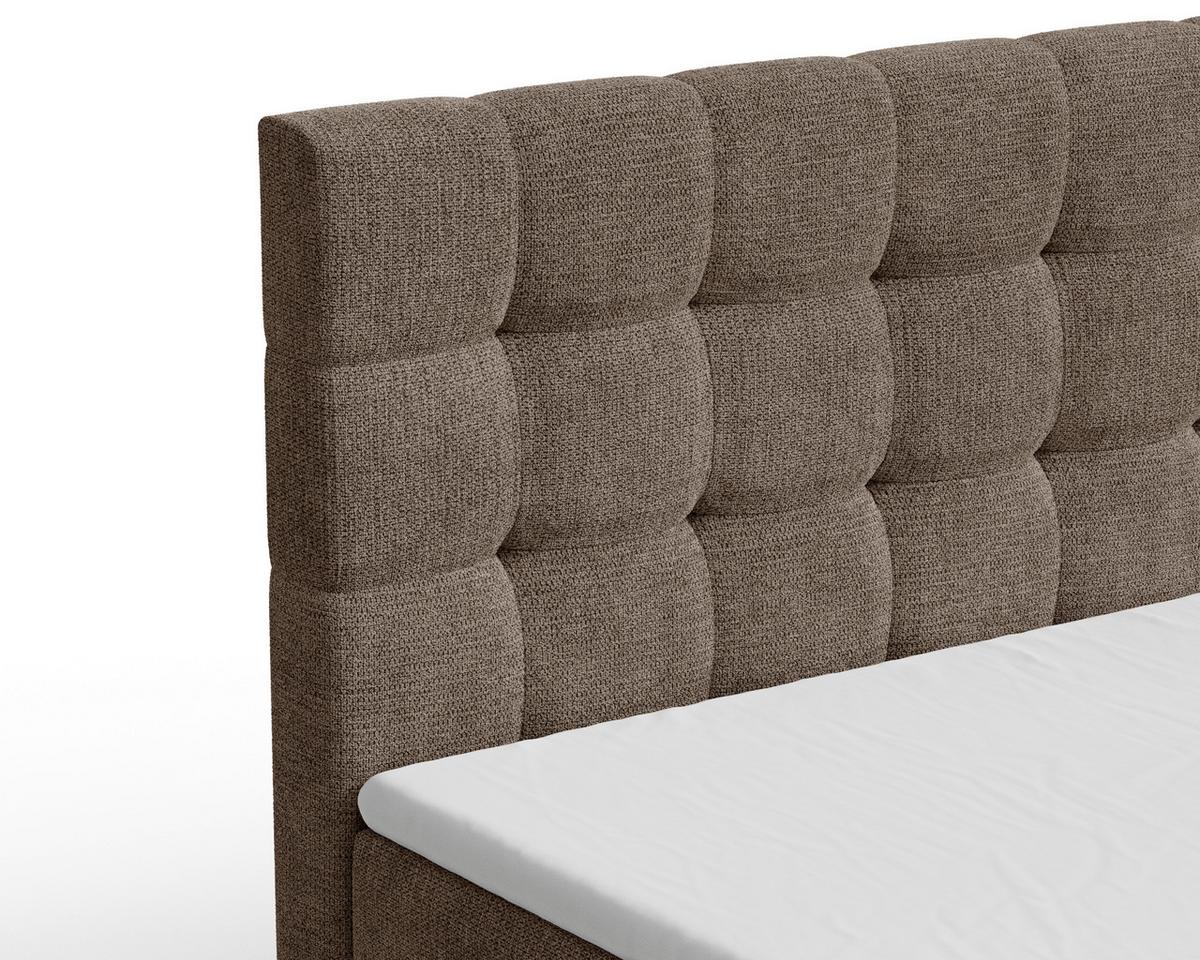 Boxbett Oslo mit Topper 180x200 - Schwarz/Braun, MODERN, Holz/Kunststoff (180/200cm) - Livetastic