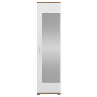 Garderobenschrank Hola Weiß/Eiche Wotan B: 50 cm - Eichefarben/Eiche Wotan, Trend, Glas/Holzwerkstoff (50/198,5/33,5cm)