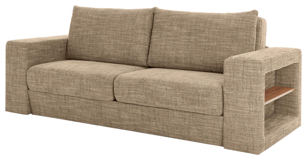 Viersitzer-Sofa Looks V-2 - Eichefarben/Beige, Design, Textil (252/96/107cm) - LOOKS by W.Joop
