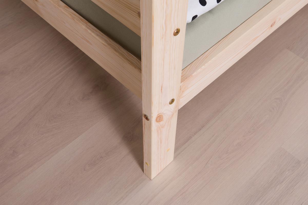 Bodenbett Mit Matratze 90x200 Cm Naturfarben - Naturfarben, MODERN, Holz/Textil (90/200cm) - MID.YOU