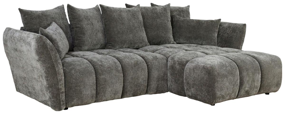 Univerzálna sedačka CAMMELLIO, tmavosivá ženilka, 7 vankúšov - čierna/tmavosivá, Modern, textil (296/189cm) - Mömax