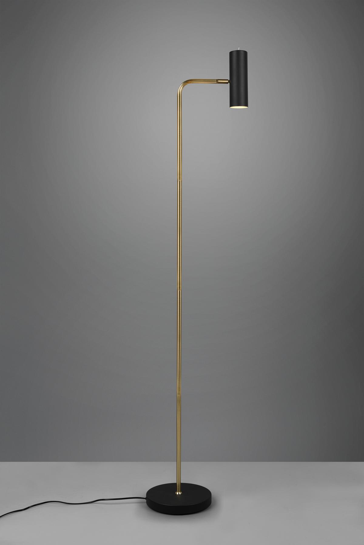 Stehlampe Marley mit Schalter Messingfarben/Schwarz - Messingfarben/Goldfarben, Design, Metall (151/23/39cm) - Trio Leuchten