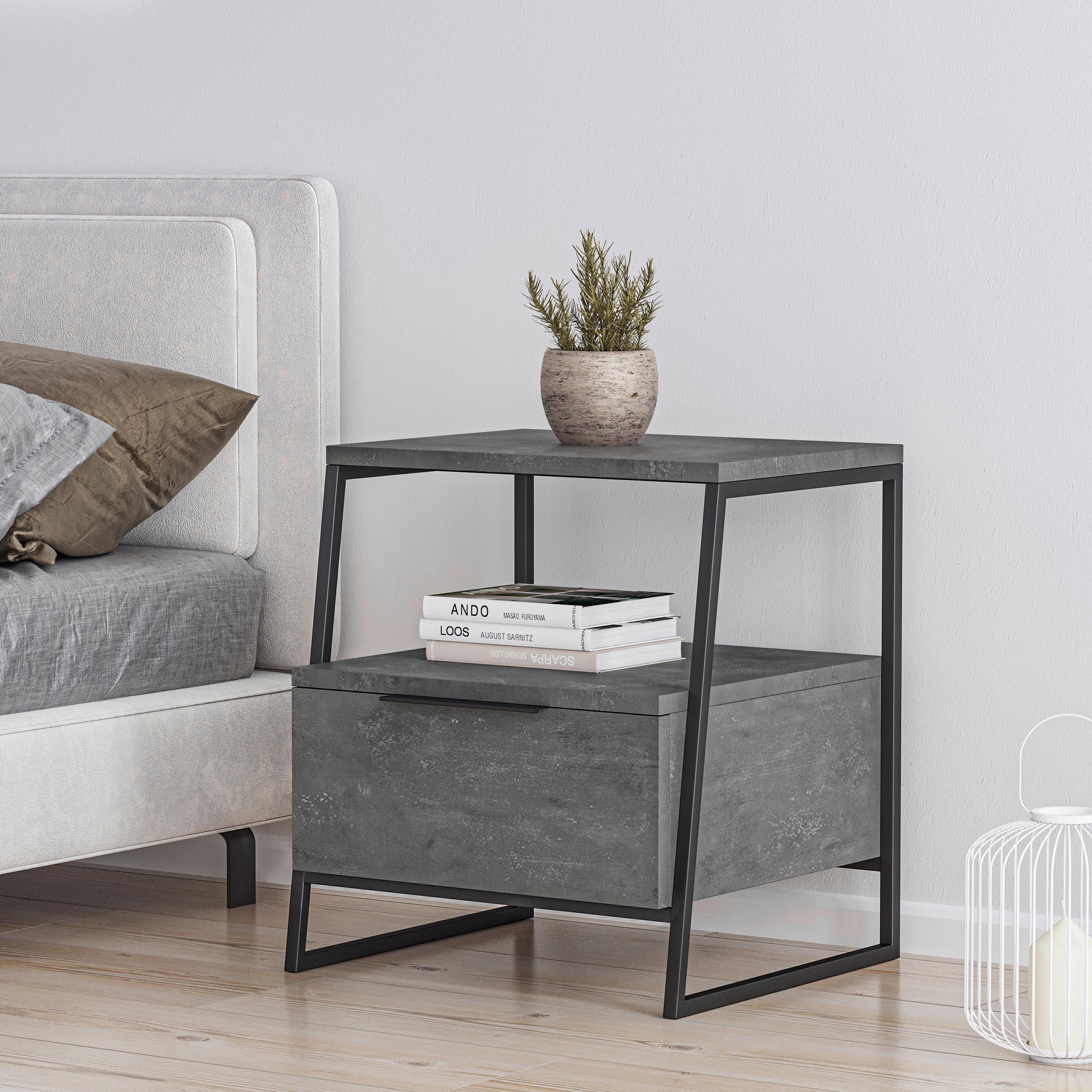 Beistelltisch Pal Beistelltisch - Beige/Schwarz, Design, Holzwerkstoff (45/40/50cm) - Livetastic